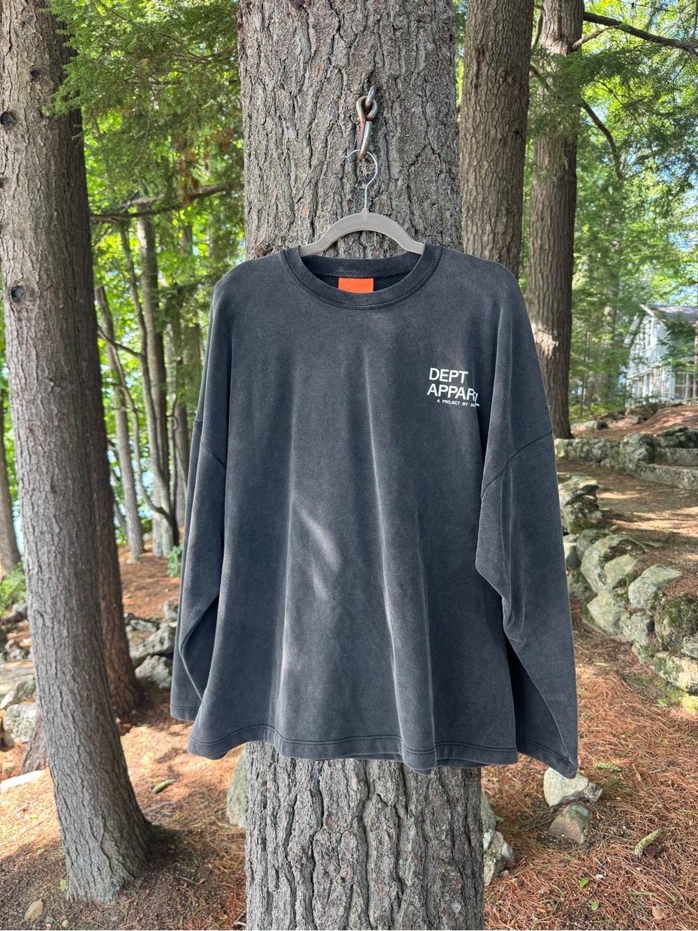 DEPT Apparel Designed in Amsterdam Washed Black Lightweight Sweatshirt L